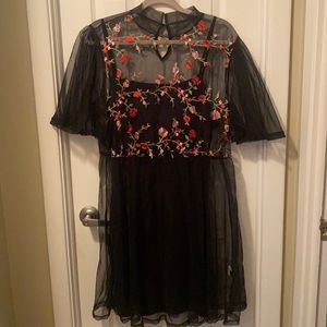Sheer dress with slip underneath